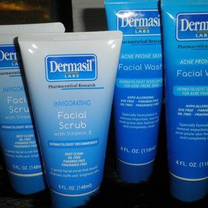 Dermasil Labs 4 Pack Facial Scrub & Facial Wash w/Vitamin E